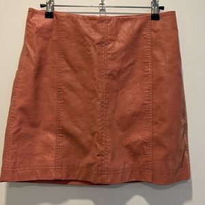 Free People faux leather skirt in a dusty pink - size 6
